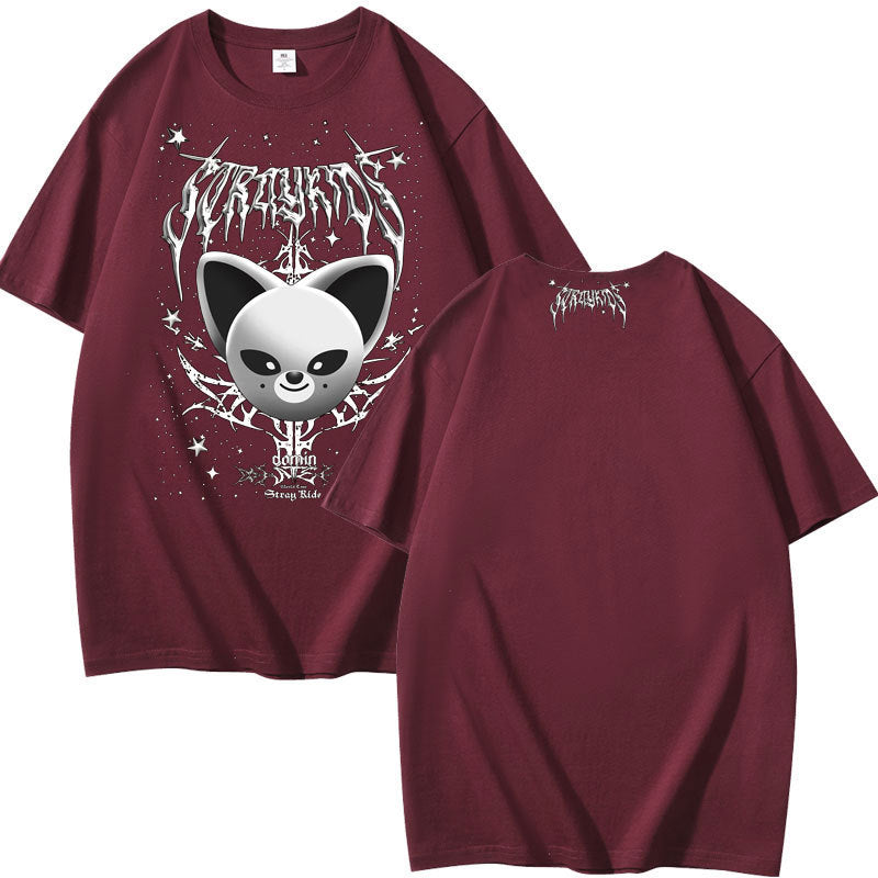 Evil Foxi.ny Print Short-sleeved Cotton T-shirt