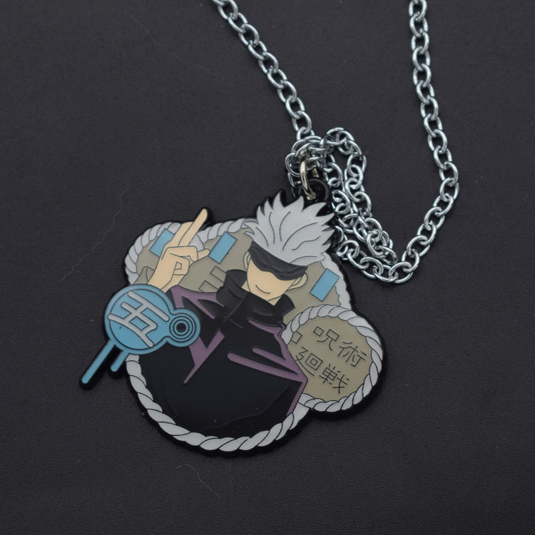 Trendy Gojo Anime Metal Keychain Necklace