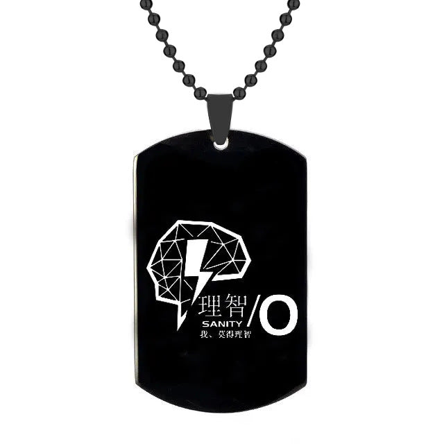 Game Cool Pattern Silver/black Tag Necklace