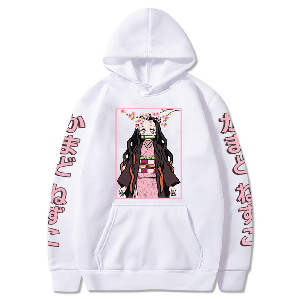 Unisex Anime Printed Pullover Loose Hoodie