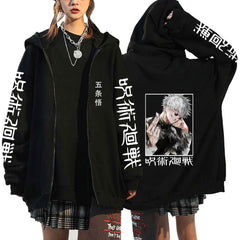 Unisex Anime Gojo Casual Zipper Hoodie