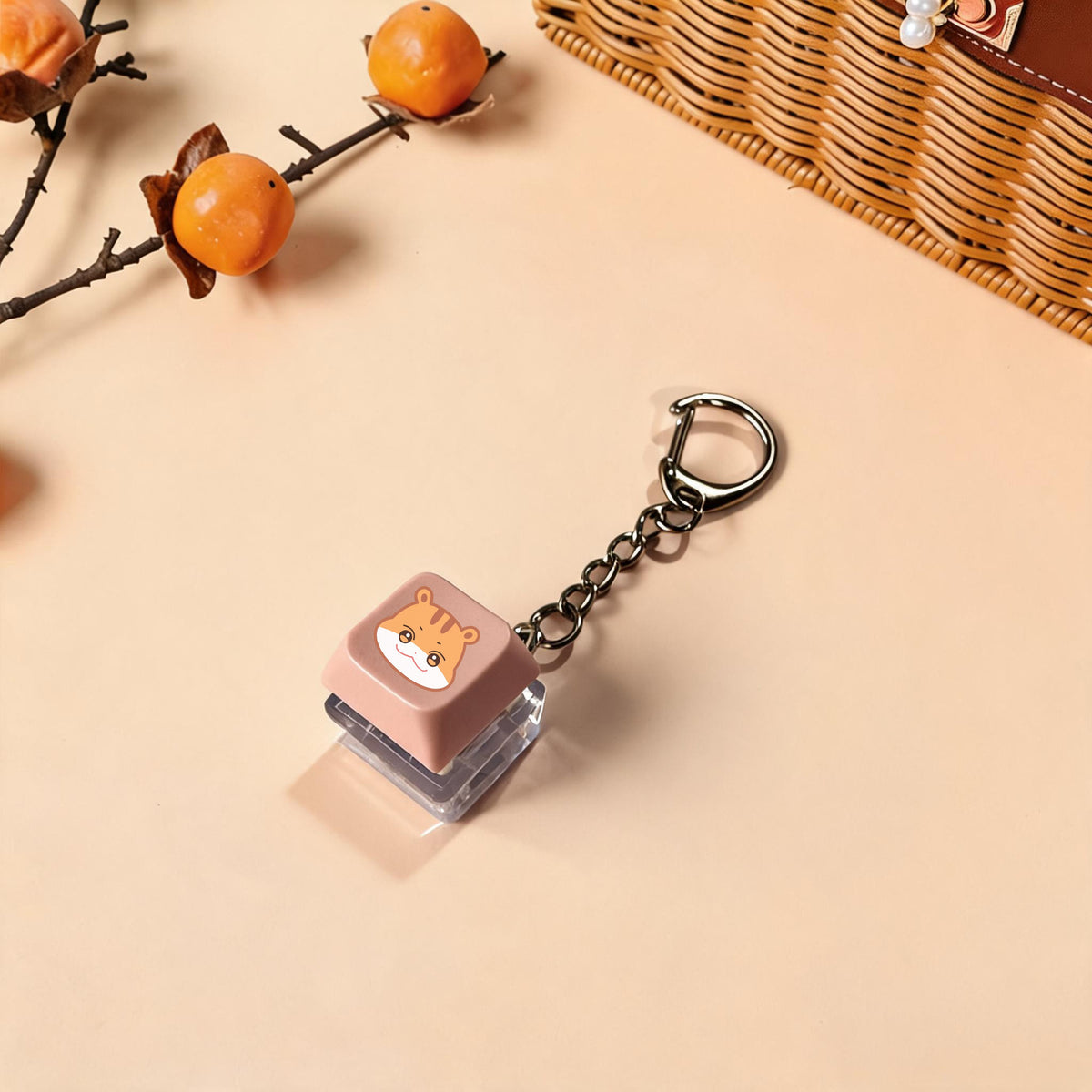 Luminous ATE Keycap Keychain Pendant