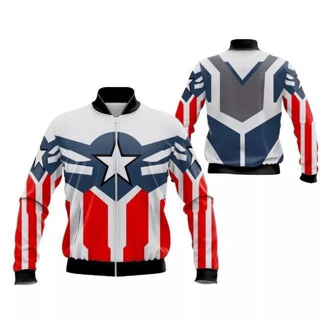 Men's Captain America Cosplay Zipper Jacket