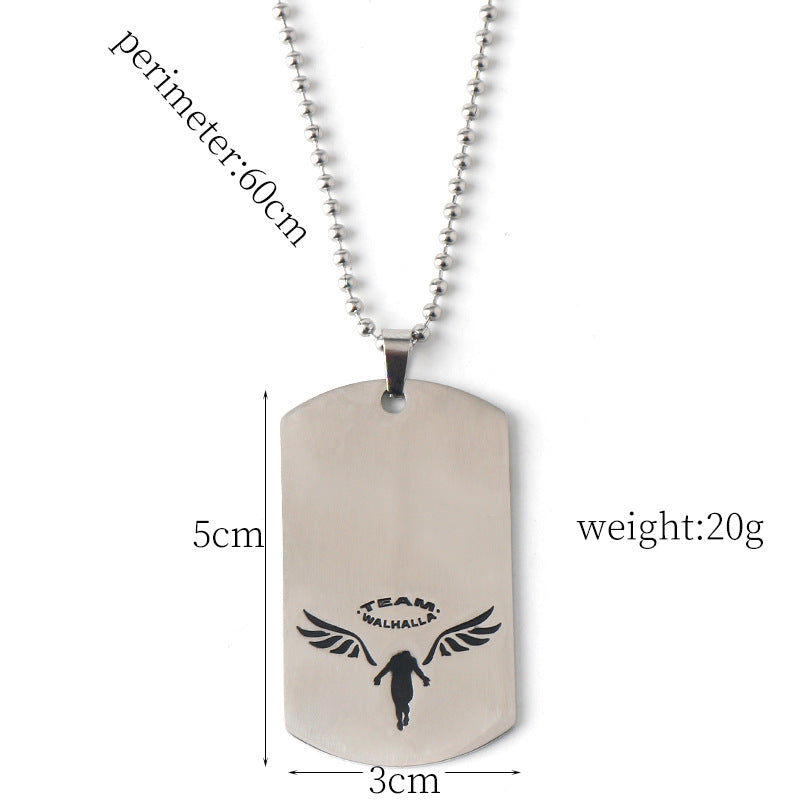 Anime Stainless Steel Dog Tag Necklace