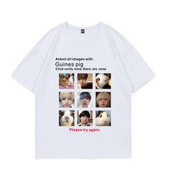 YUSHI SAKUYA Funny Graphic Cotton Round Neck T-shirt