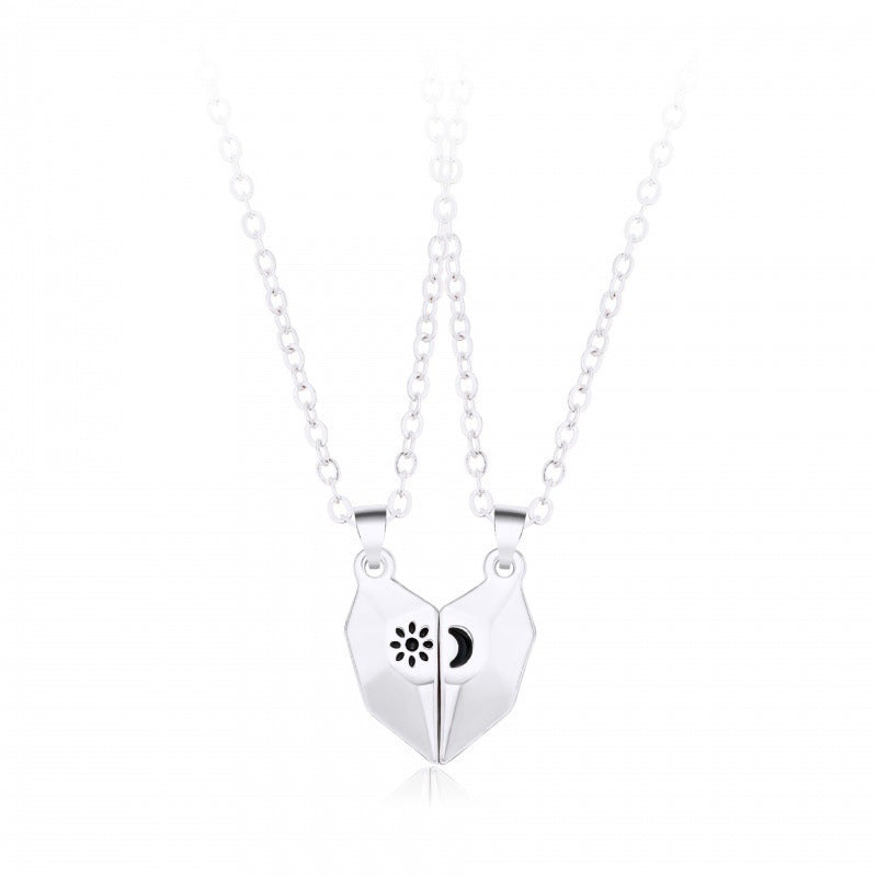 Sun and Moon Magnet Couple Necklace