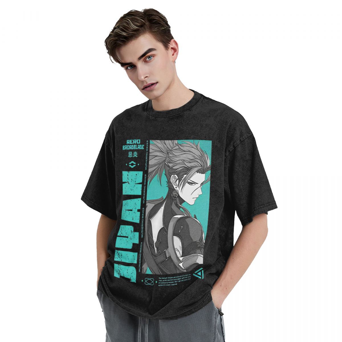 Vintage Game Pattern Washed T-Shirt