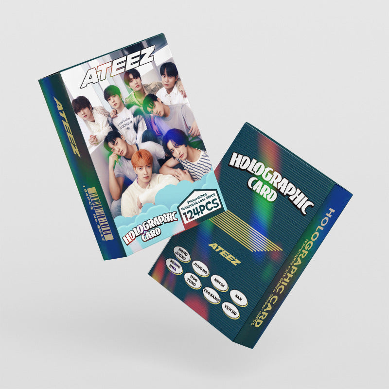 124pcs KPOP Holographic Cards