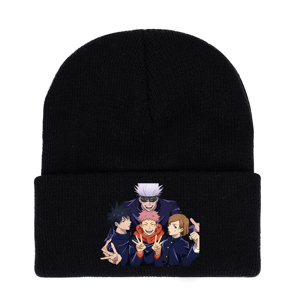 Cute Anime Print Warm Knitted Hat