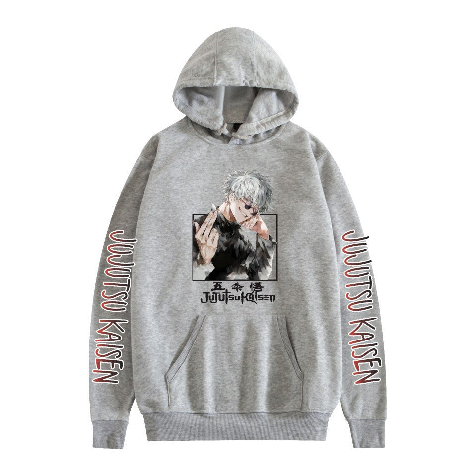 Casual Anime Gojo Printed Pullover Hoodie