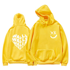 Unisex Smiling Face Walls Printed Loose Hoodie