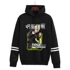 Unisex Anime Printed Striped Loose Hoodie