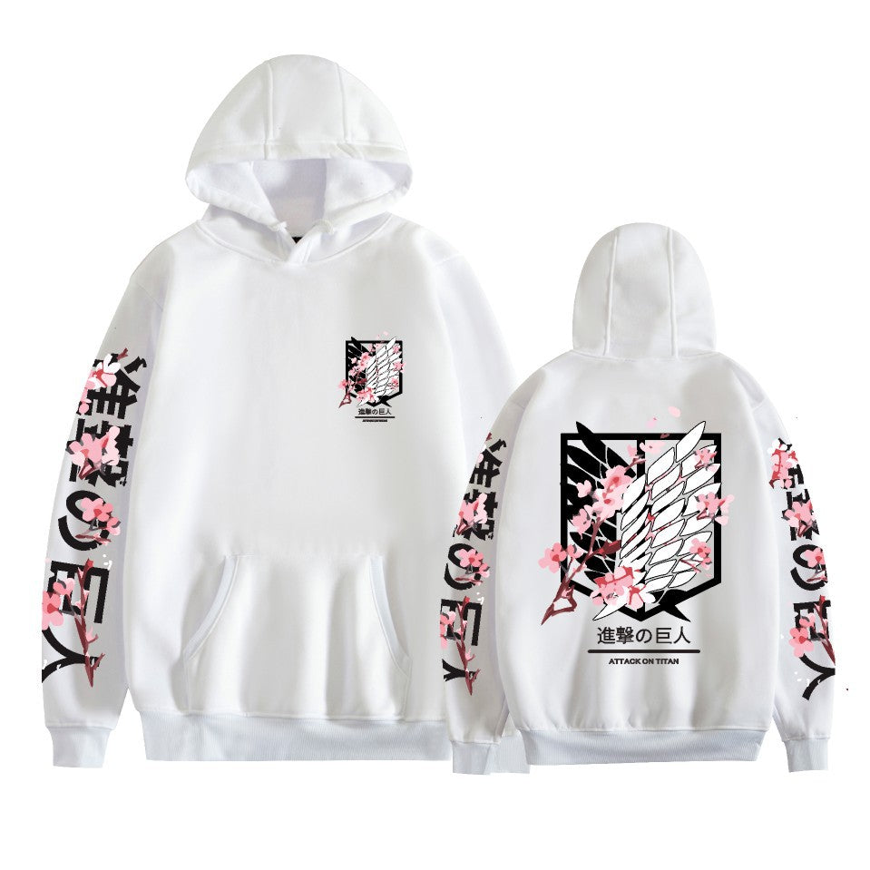 Unisex Anime Logo Printed Loose Hoodie