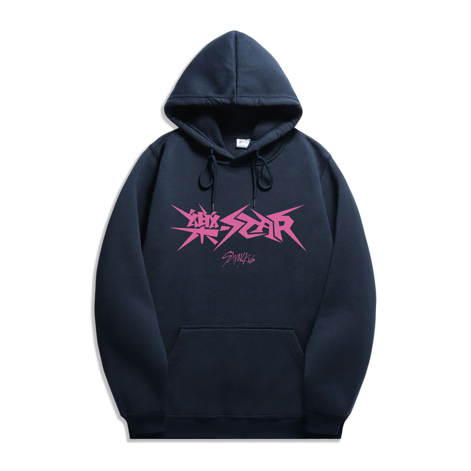 Unisex Kpop Letter Printed Solid Color Hoodie