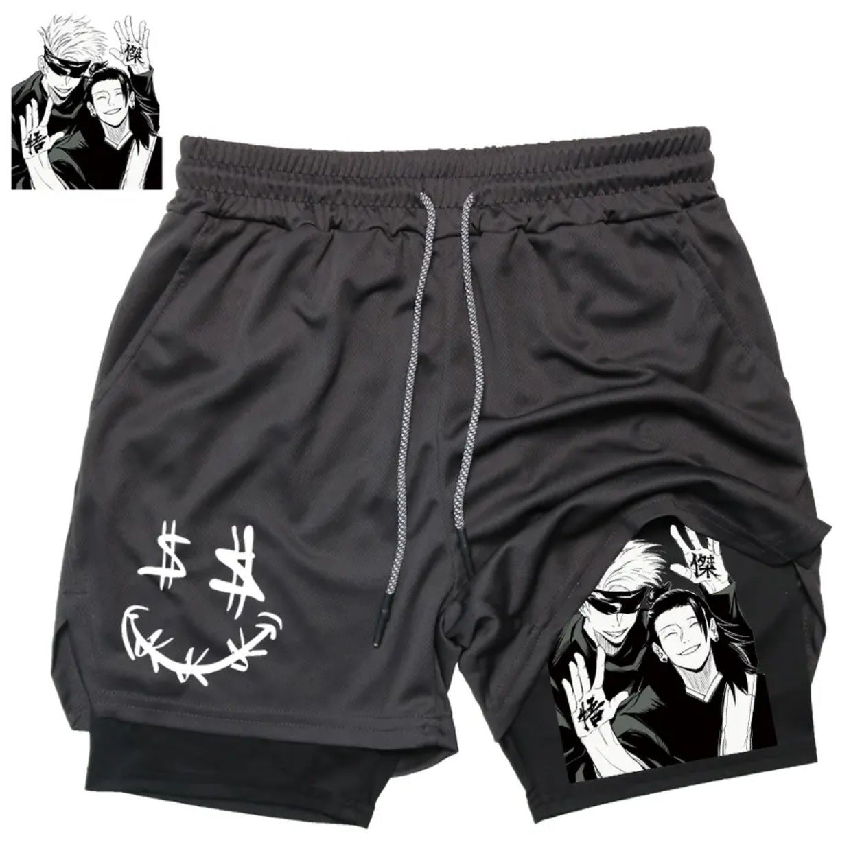 Men's Anime Digital Print Casual Slim Fit Shorts