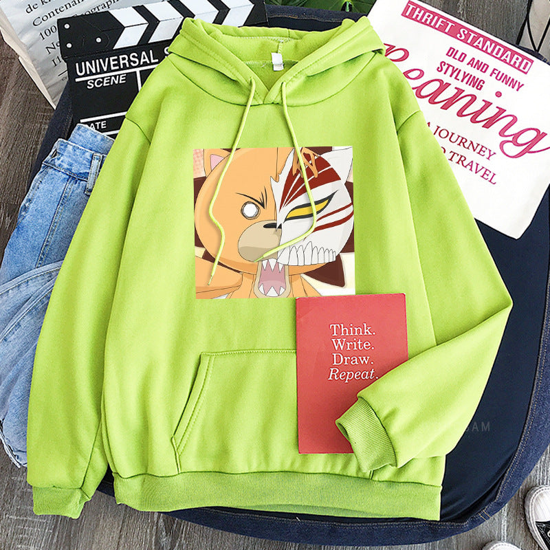 Casual Anime Graphic Printed Pullover Hoodie