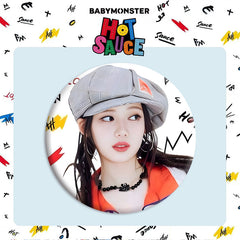 "HOT SAUCE" Badge Mirror Keychain