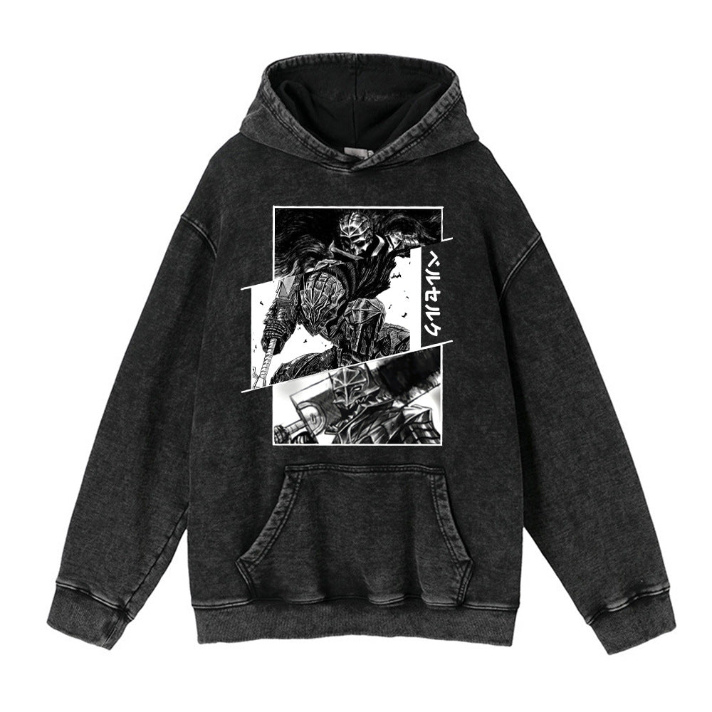 Vintage Trendy Anime Washed Men's Hoodie