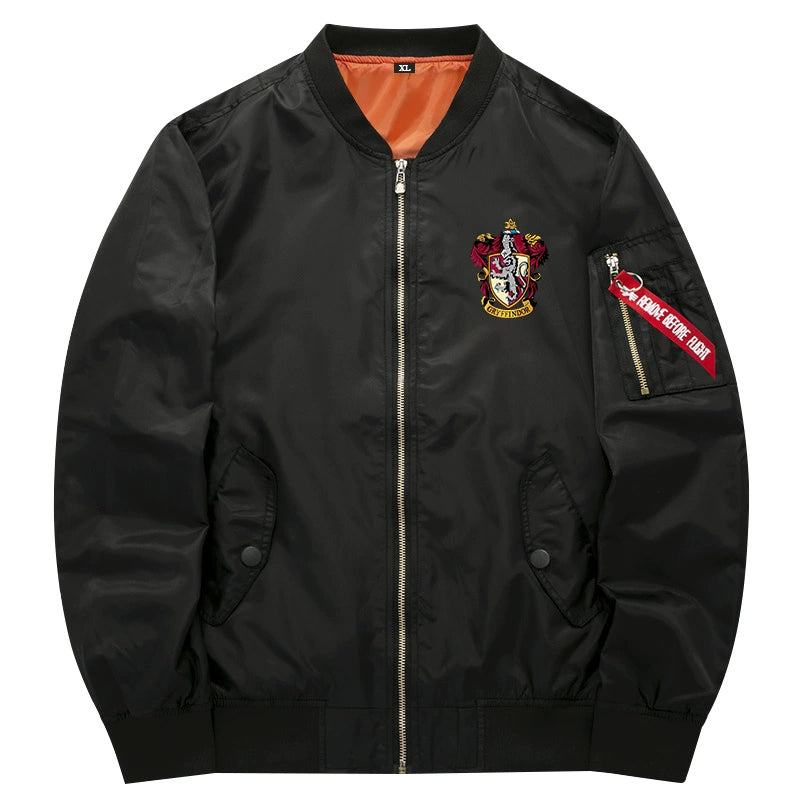 Unisex Harry Hogwarts Zipper Flight Jacket