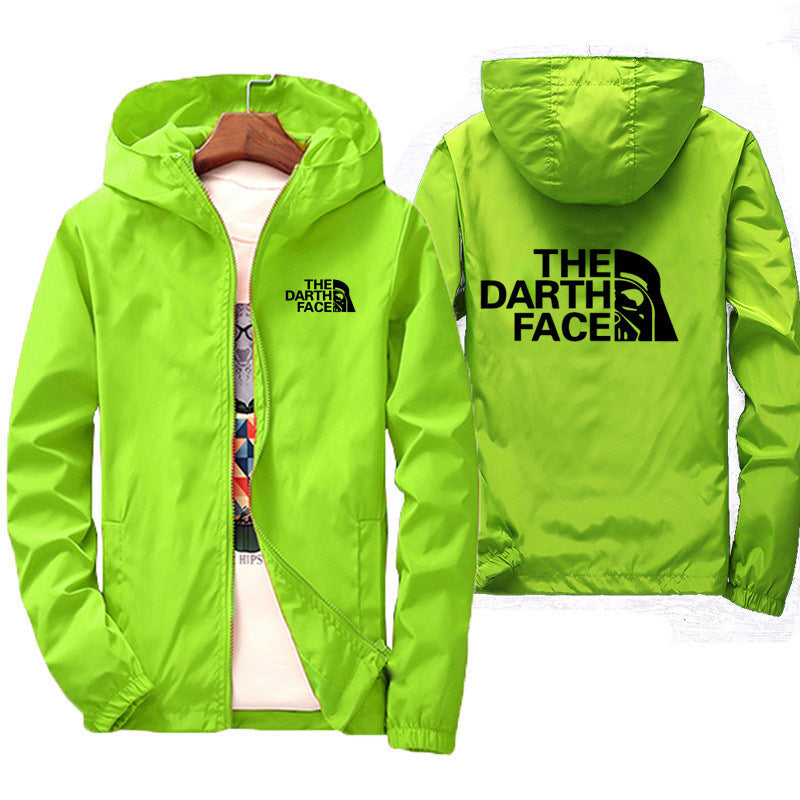 Cool The Darth Face Zip Up Hooded Trench Jacket