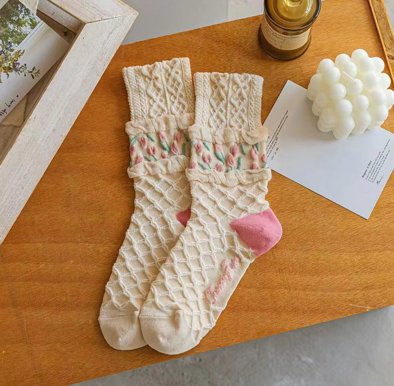 Tulip Flower Socks