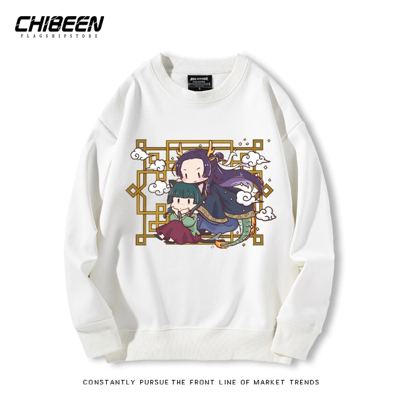Cute Anime Pattern Print Crew Neck Sweatshirt