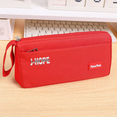 JK JIMIN V Large-capacity Canvas Pencil Bag