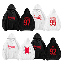 Leisure BANGTAN Number Print Fleece Hoodie