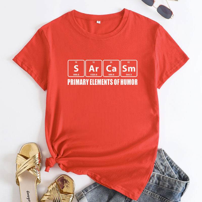 Creative Fun Letter Cotton Women's T-shirt