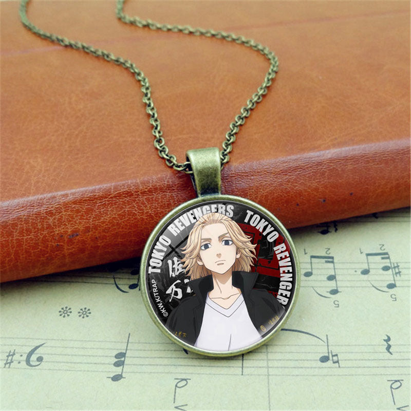 Retro Anime Time Gem Pendant Necklace
