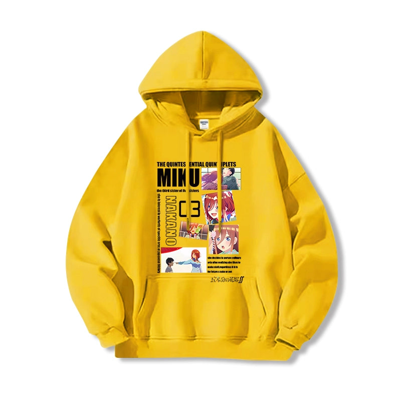 Men's Anime Nakano Print Loose Hoodie