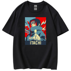 Casual Itachi Printed Round Neck Loose T-shirt