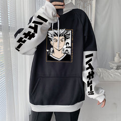 Unisex Anime Koutaro Color Block Pullover Hoodie