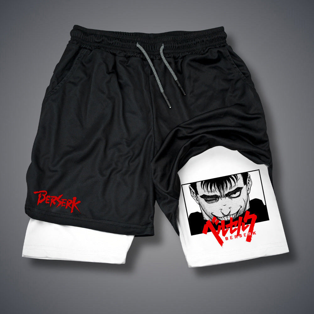 Casual Anime Double-layer Sports Shorts