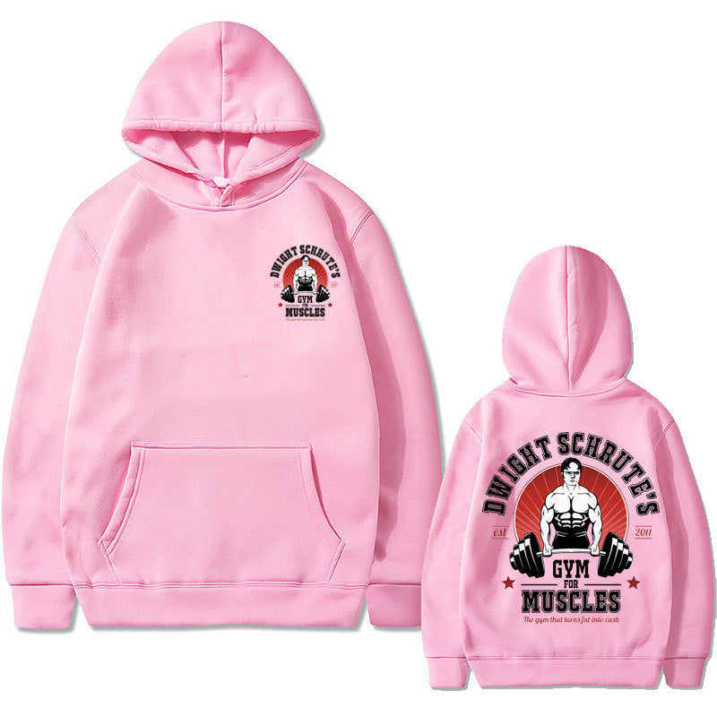 Dwight Schrute Gym for Muscles Print Hoodie