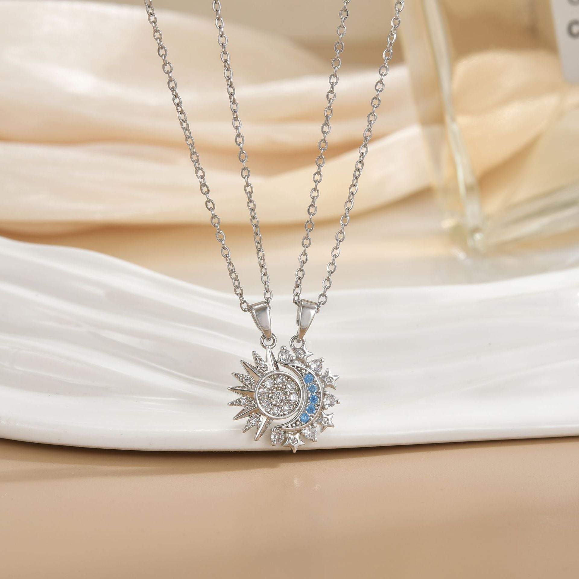 Versatile Magnetic Sun Moon Couple Necklace