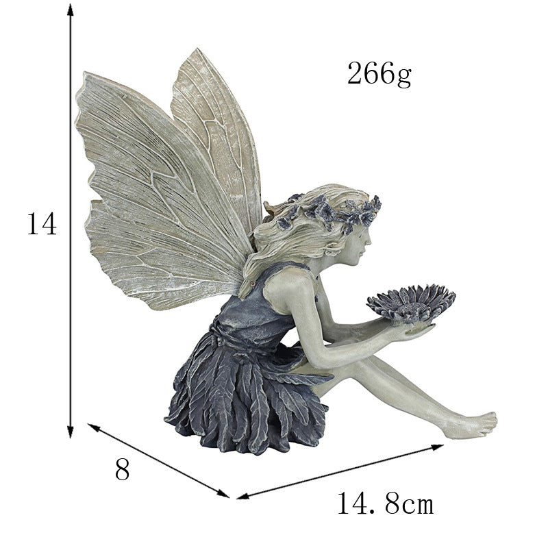 Angel Flower Fairy Bird Feeder Decoration