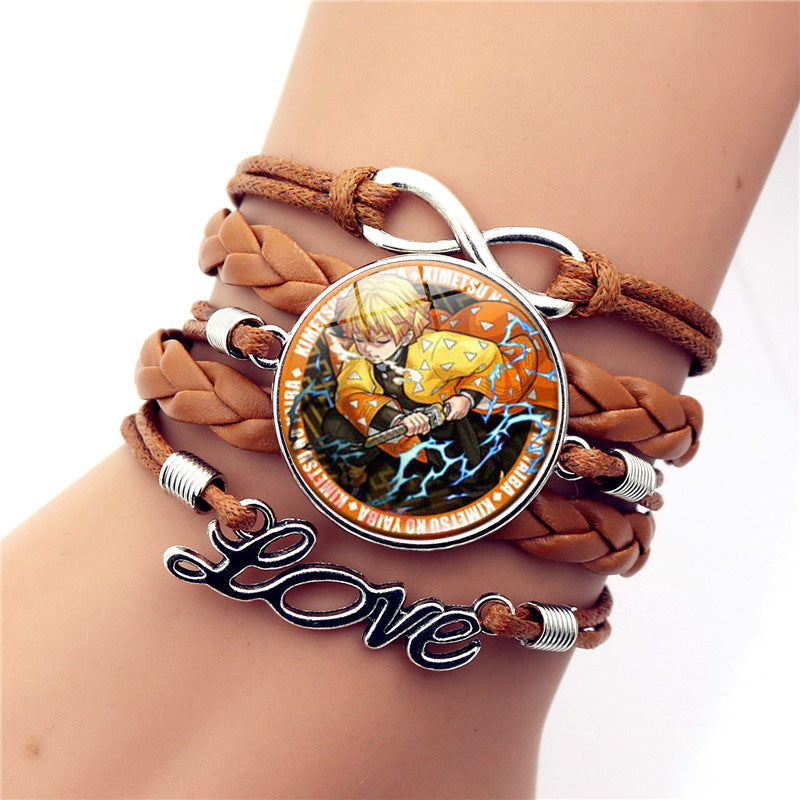 Casual Anime Brown Braided Rope Bracelet