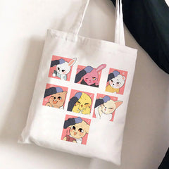 Cute Kpop Pattern Printed One Shoulder Canvas Bag