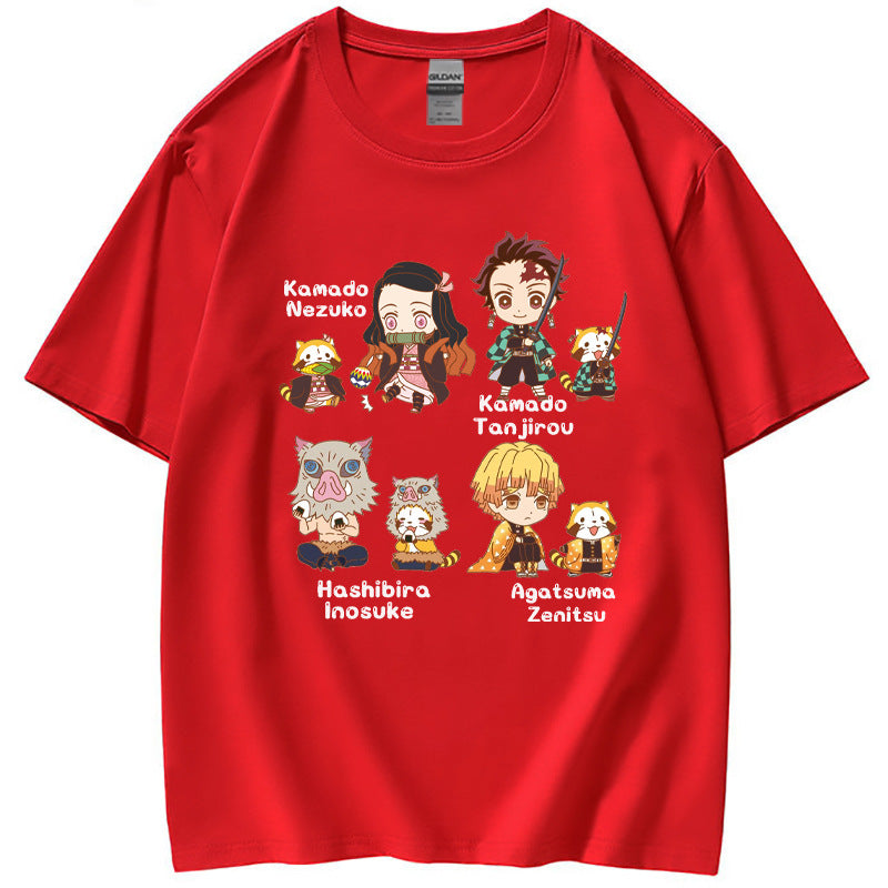 Casual Cartoon Anime Printed Short-sleeved T-shirt