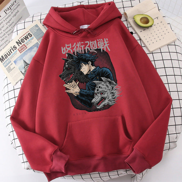 Unisex Anime Print Pullover Casual Hoodie