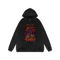 Trendy Vintage Anime Washed Loose Hoodie