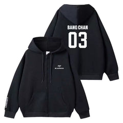 SKZ Member KARMA Zipper Black Hoodie