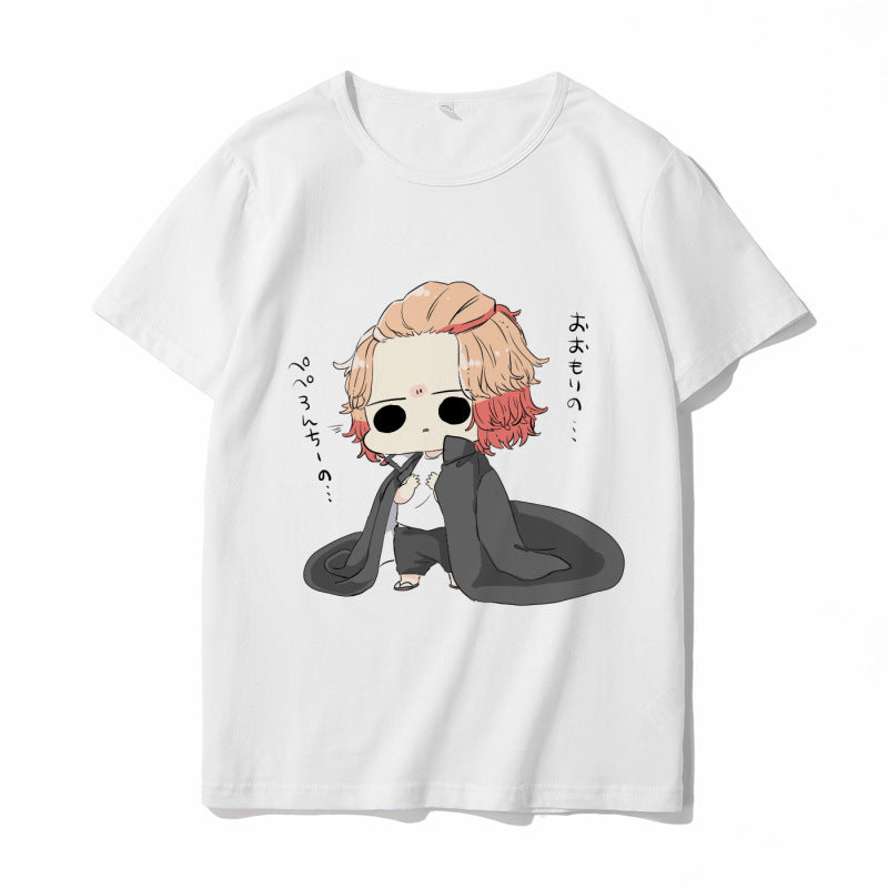 Trendy Tokyo Anime Print Loose Short-sleeved T-shirt