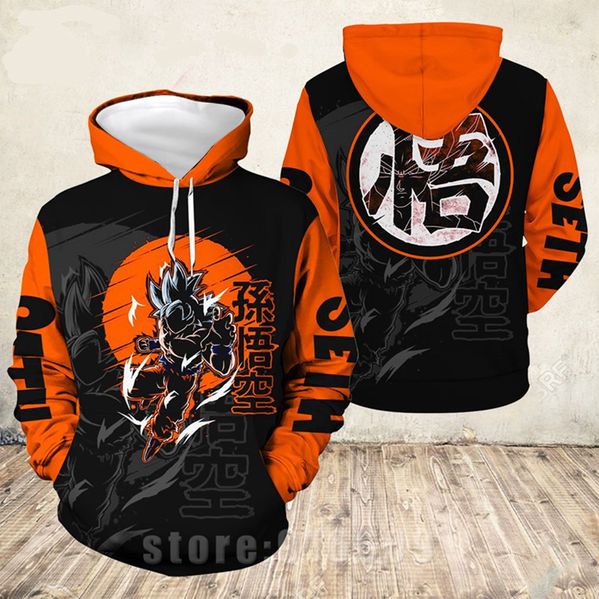 Unisex Anime Goku Digital Print Sports Hoodie