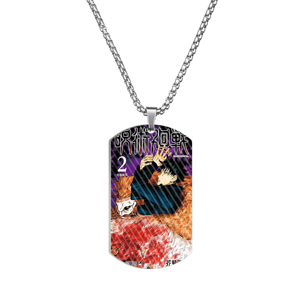 Cool Anime Printed Dog Tag Necklace