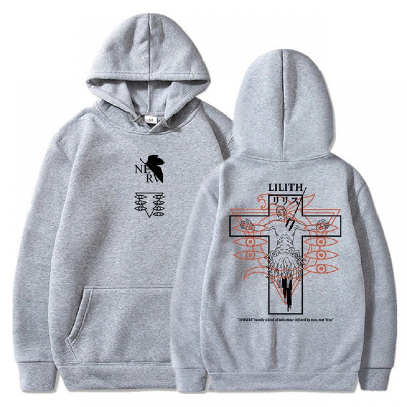 Unisex Anime Eva Printed Pullover Hoodie