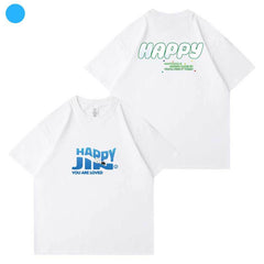 JIN Happy Cotton Printed Crew Neck T-Shirt