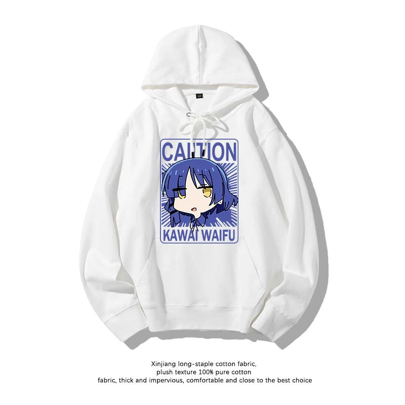 Casual Anime Bocchi Print Loose Hoodie