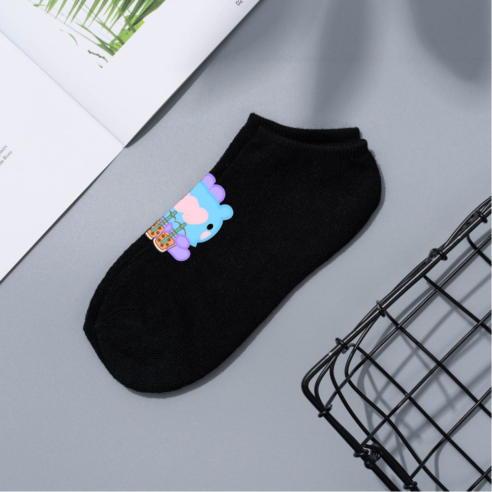 Cute Bts Multi-color Short Boat Socks